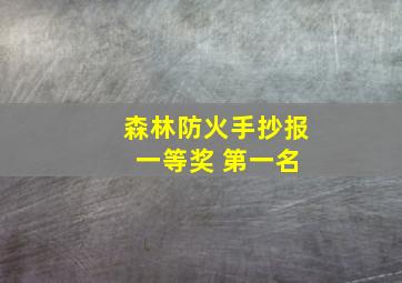 森林防火手抄报 一等奖 第一名